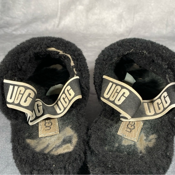 UGG Women's Fluffita Platform Sheepskin Slipper Slides Shoes  w/ Strap Size 9 - Picture 7 of 7